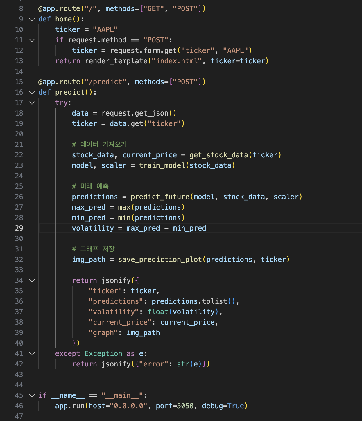 Flask Route Code Example