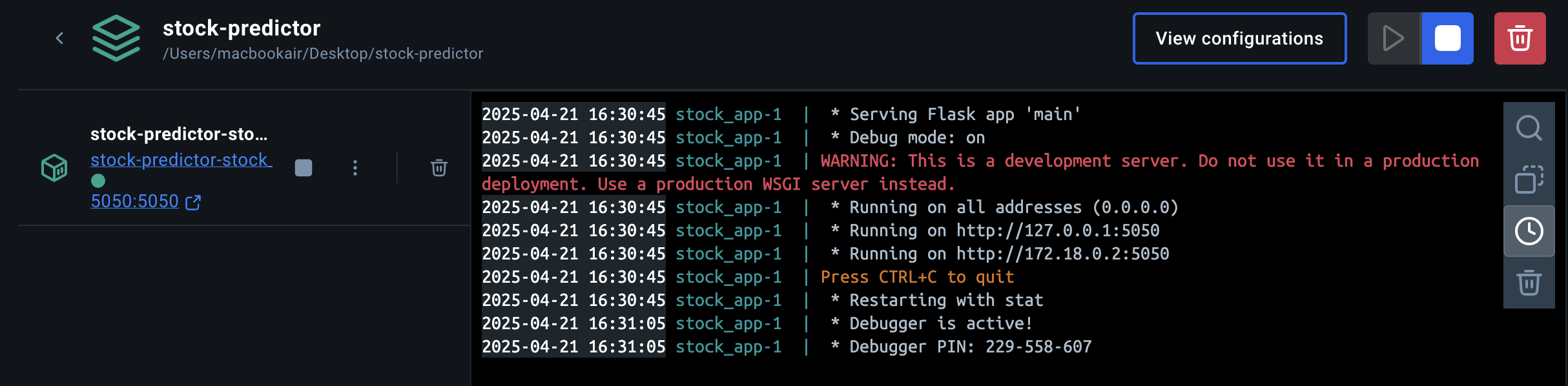 Docker Compose Output